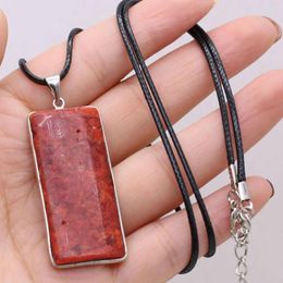 Подвесные ожерелья натуральный камень красный коралл Высококачественные чары восковые нить цепь для женщин изящное украшение ювелирных изделий
