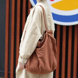 Evening Bags Korean Simple Large-capacity Canvas Bag Fashion Forestry Literature Shoulder Leisure Washed Cloth Handbag