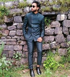 Men's Suits Men'S Clothes Ternos For Men Blazers Unique Design Set Costume Wedding Dress Dark Gtreen Suit Slim Full 2 Pieces