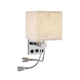 Wall Lamps Modern Sconce Lights With 1 USB Charging Port 2 Switches And Fabric Shade LED Reading Lamp For El BedroomWall
