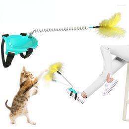 Cat Toys Creative Funny Feet Stick Feather Spring Toy Liberates Hands Multi-Functional Interactive Puzzle Training Pet Supplies