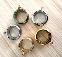 Pendant Necklaces Fashion Stainless Steel Pearl Lockets 30MM Big Size Magnetic Floating Locets Fit 6-10MM Beads 6 Styles Available 5pcs