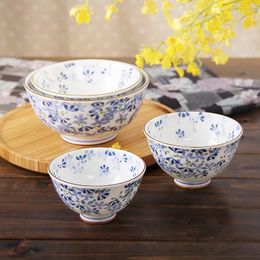 Bowls 4.5Inch Made In Japan Ceramic Floral Printed Handpainted Soup Bowl Salad Noodles Creative Cutlery Tableware Container