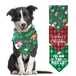 Dog Apparel Happy Christmas Bandanas Triangular Bandage For Pet Cat Adjustable Dogs Neck Scarf Grooming Accessories