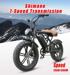 Electric Bike 20'' Fat Mountain Bike 1000W Adult ebike 48V 15Ah Battery 4.0 Tire Men Electric Bicycle Snow Bike Dual Suspension