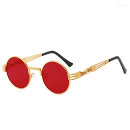 Sunglasses 2023 Trend Black Round Women Hip Hop Sun Glasses Punk Men Steampunk Goggle Luxury Rock Accessories