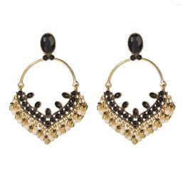 Dangle Earrings Luxury Boho Tassel Pearl Hollow Out 2023 Women Orecchini Jewellery Ladies Retro Flower Jhumka Gypsy