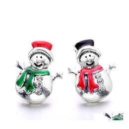 car dvr Charms Christmas Snowman Snap Button Jewelry Findings 18Mm Metal Snaps Buttons Diy Bracelet Jewellery Wholesale Drop Delivery Compone Dhbtb