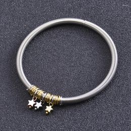 Bangle Jewellery Women's Gift Multicolor Five Pointed Star Accessories Screw Head Openable Elastic Spring Bracelet