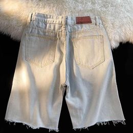 Men's Jeans Denim Shorts Ripped Cool Super Soft Loose Burr Short For DatingMen's Naom22