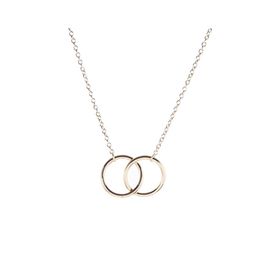 car dvr Pendant Necklaces Double Circle Simple Geometric Necklace Gold Sier Ring Alloy Stainless Steel Ladies Jewelry Gift Drop Delivery Pend Dh8Xa