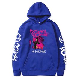 Sweatshirts Men's S My Chemical Romance Uniseks Hitam Parade Punk Rock Hoodie Kaus Musim Dingin Jaket Mantel Pakaian Pullover Weatshirts