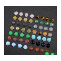 car dvr Stone 16Mm Flat Back Assorted Loose Faceted Round Shape Cab Cabochons Beads For Jewelry Making Wholesale Drop Delivery Dhvyx