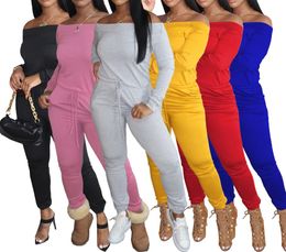 Women's Jumpsuits & Rompers Jumpsuit One-shoulder Long-sleeved Sexy Sports Autumn And WinterWomen's