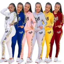 Women Tracksuits Two Piece Set Designer 2023 New Spring And Autumn Hooded Letter Printed Sweater Trousers Casual Sports Suit