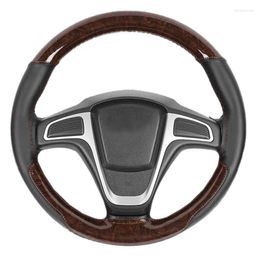 Steering Wheel Covers Car Anti Slip Cover Breathable Handle Leather Splicing Peach Wood Grain Hand Sewn Accessories