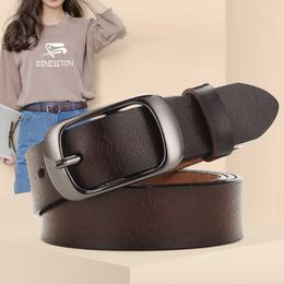 Belts DINISITON New Women Genuine Leather Belt For Female Strap Casual Allmatch Ladies Adjustable Belts Designer High Quality Brand Z0223