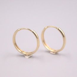 Hoop Earrings Solid Pure 18K Yellow Gold Women Smooth 1.9-2.1g 17 2.8mm