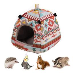 Cat Beds & Furniture Cute Small Pet Bird Parrot Hamster Soft Comfortable Nest Plush Hanging Hammock House Sleeping Bed Warm Products