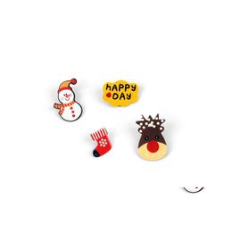 car dvr Pins Brooches 12 Packs Of Christmas Brooch Pin Set Decorations Gifts Included Tree Santa Claus Snowman Jingle Bells Star Drop Deliv Dhcgs