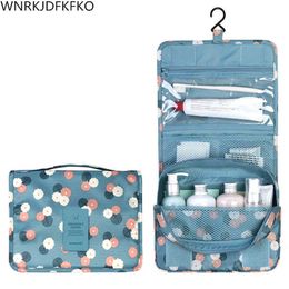 Storage Bags Hanging Travel Cosmetic Bag Women Zipper Makeup Bags Polyester High Capacity Makeup Case Handbag Organiser Storage Wash Bag Y2302