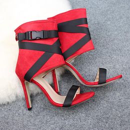 Dress Shoes High Heels Peep Toe Pumps Sexy White Black Red Ladies Women Heel With Strap Wedding