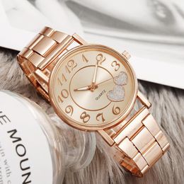 Wristwatches Women Watches Steel Band Couple Quartz Watch Casual Heart Shaped Bracelet Montre Femme Relojes Para MujerWristwatches Wristwatc