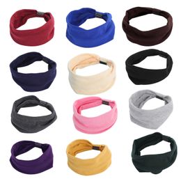 Korean version of new online red women's wide hair band solid Colour Headbands sports headband yoga sweat-absorbing headband hair band