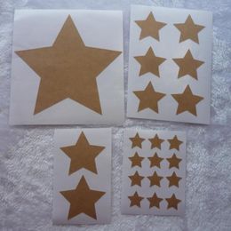 Gift Wrap Natural Brown Kraft Star Sticker With Various Sizes Sets Customised Envelope Seals