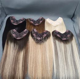 New Coming Stock V style uman hair pieces Clips Balayage Colour extensions for hairloss women