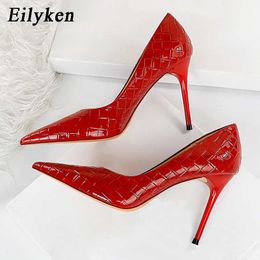 Dress Shoes Eilyken 2023 New Fashion Pointed Toe Women's Pumps Party Sexy Red Wedding Bridal Mules High Heels Shoes Size 3443L230227