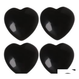 car dvr Stone Heart Shaped Natural Black Quartz Gemstone Crystal Healing Chakra Reiki Craft Fun Toys 20X6Mm Drop Delivery Jewellery Dhd47