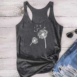 Women's Tanks Sleeveless Summer Vest Feminist Harajuku Tank Tops For Women Plus Size Ropa Mujer 2023 Fashion Dandelion Printing Top