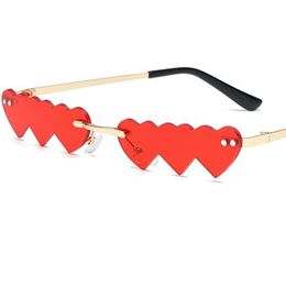 NEW Rimless Sunglasses Personalized Heart Sun Glases Funny Eyewaer Masquerade Party Spectacles Alloy Temples Eyeglasses