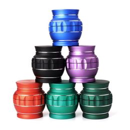 Smoking Colourful Aluminium Alloy Bottle Drum Style 63MM Dry Herb Tobacco Grind Spice Miller Grinder Crusher Grinding Chopped Hand Muller Cigarette Holder DHL