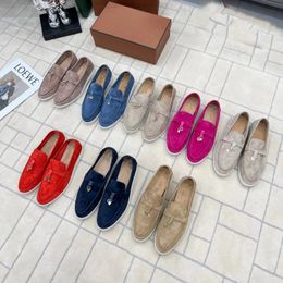 2023 Women Dress shoes Top Quality Cashmere loafers Designers Classic buckle round toes Flat heel Leisure comfort Four seasons women factory shoe 35-42