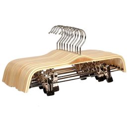 Hangers Racks 10 Pack Solid Finish Wooden Trousers/Skirt Hangers With Anti-Rust Clips Coat Clothes Hangers 230227