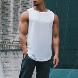 Men's Tank Tops Man Qui Dry Bodybuild Tank Top Fitness Gym Workout Undershirt Running Singlet Sleeveless Shirt Sports Seamless scle V Z0320