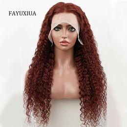 Synthetic Wigs Afro Kinky Curly Wig for Black Women Lace Front Wigs Cosplay Synthetic Natural Red Ombre Glueless Hightemperature 230227