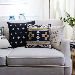 Pillow Nordic Style Covers Geometric Decorative Pillows Cases Black White Cover Linen Cotton For Sofa