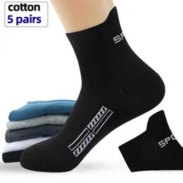 Men's Socks High Quality Lot Men's Socks Casual Breathable Run Sports Socks 5 Pairs Male Cotton Socks Winter Black Socks Men Large size3845 Z0227