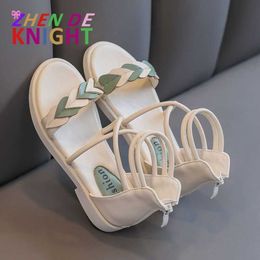 Sandals Girls' Roman Sandals Summer New Children's Softsoled Princess Shoes Student Beach Shoes Fashion Shoes for Teenage Girls Z0225