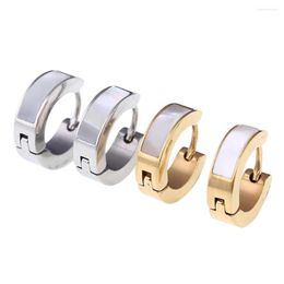 Stud Earrings Stainless Steel For Men Women Round Jewelry