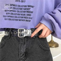 Belts Women Clear Full Grommet Belt Female Disigner Punk Rivet Pin Buckle Waist Resin Plastic PVC Trouser Jeans Transparent Belts 261 Z0223