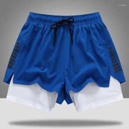 Men's Running Shorts 2023 Men Fitness Gym Training Sports Quick Dry Workout Sport Jogging Double Deck Summer Z0522