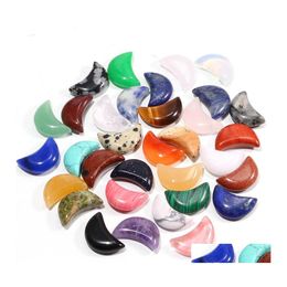 car dvr Stone Wholesale Custom Natural Crystal Small Crescent Healing Moon Stones For Jewellery Making Bend Crafts Ornament 13X18Mm Drop Delive Dheym