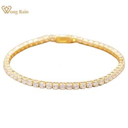 Bracelets de charme Wong Rain 925 Sterling Silver Lab Sapphire Diamantes de alto carbono Diamantes de tenista de casamento pedras preciosas Pulseira de pulseira de joias finas por atacado 230225
