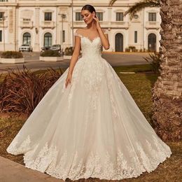 Arabic Vintage A Line Wedding Dresses Crystals Sheer Long Sexy Lace Beaded Ball Gown Vestido De Novia Plus Size Bridal Dress 403