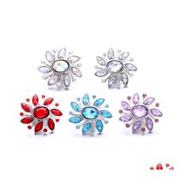 car dvr Other Rhinestone Flower Snap Button Jewelry Components Sier 18Mm Metal Snaps Buttons Fit Bracelet Bangle Noosa B1218 Drop Delivery Fi Dhbyv