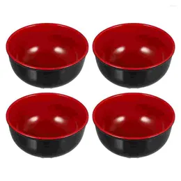 Bowls 4Pcs Porridge Bowl Ceramic Ramen Deep Pho Melamine Salad Noodle Soup Serving